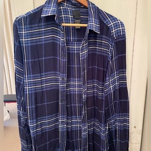 H&M BLUE STRIPED FLANNEL